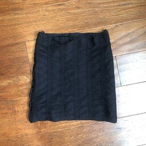 Black pencil mini skirt